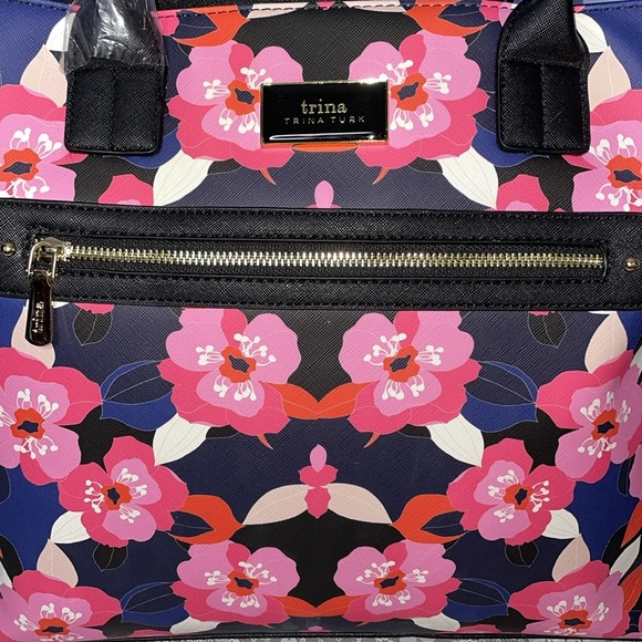 Trina Turk Pink & Blue Floral Tote Bag - Picture 2 of 10